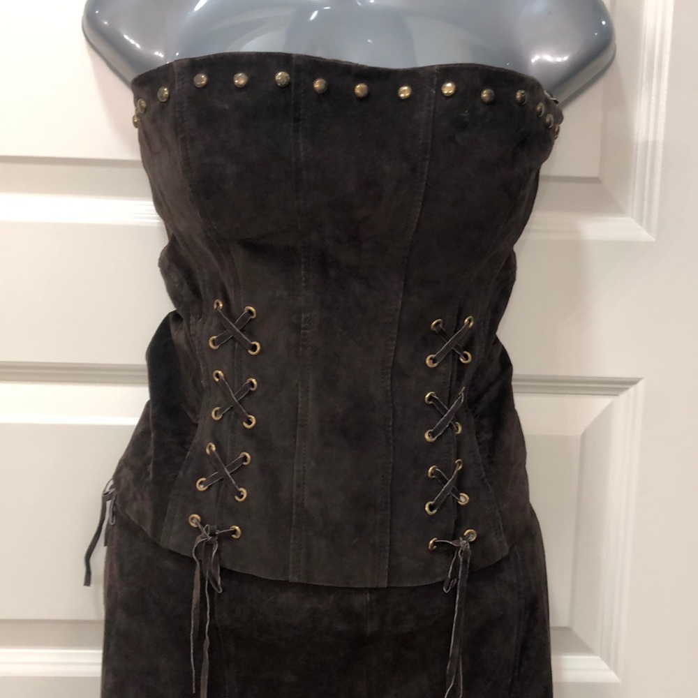 Marciano leather tube top size S and skirt size 2